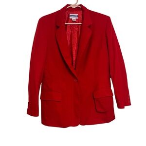 Pendleton Women's Vintage 100% wool Vibrant Red Blazer 10
